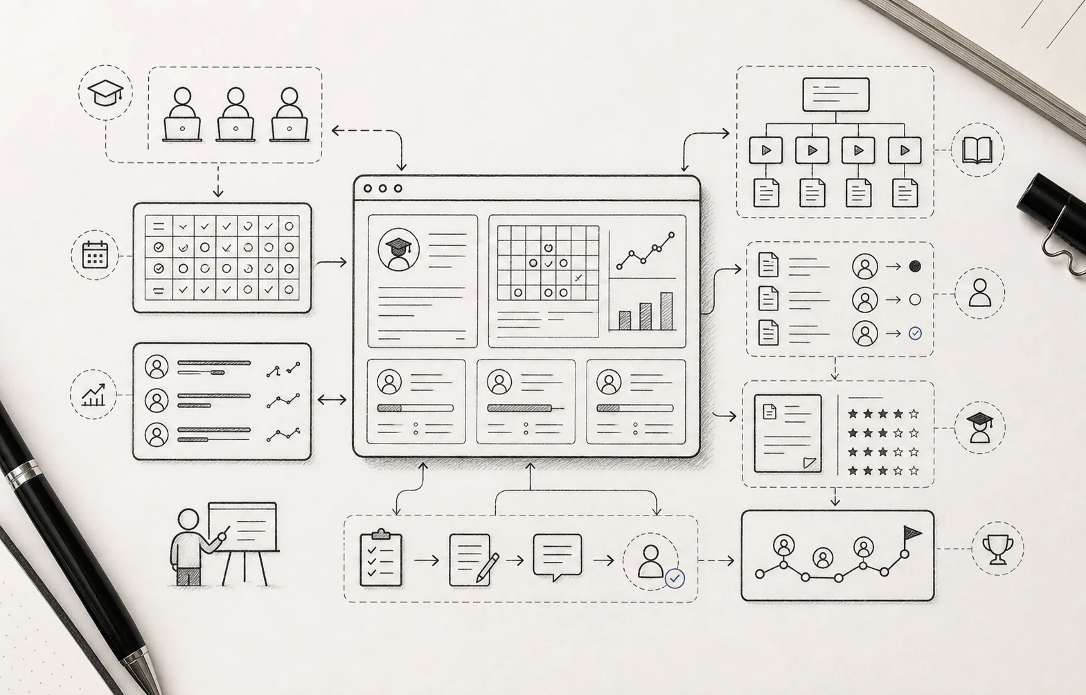 Learning Operations Platform planning diagram for Brownsmith Dynamics